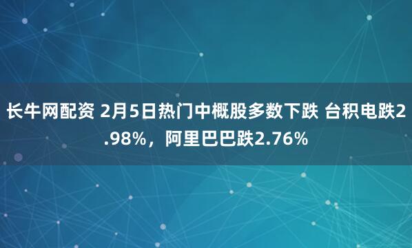 长牛网配资 2月5日热门中概股多数下跌 台积电跌2.98%，阿里巴巴跌2.76%